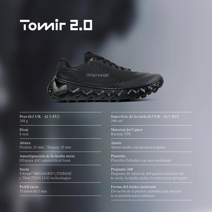 Nnormal - Zapatillas de Trail Running TOMIR 2.0 Black unisex